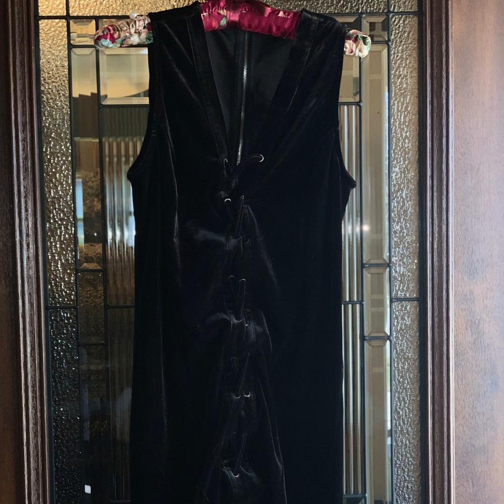Black velvet dress
